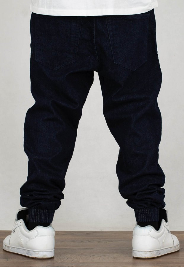 Spodnie El Polako Joggery Slim Jeans z Gumą Front Classic dark jeans