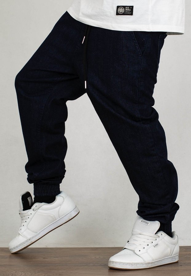 Spodnie El Polako Joggery Slim Jeans z Gumą Front Classic dark jeans