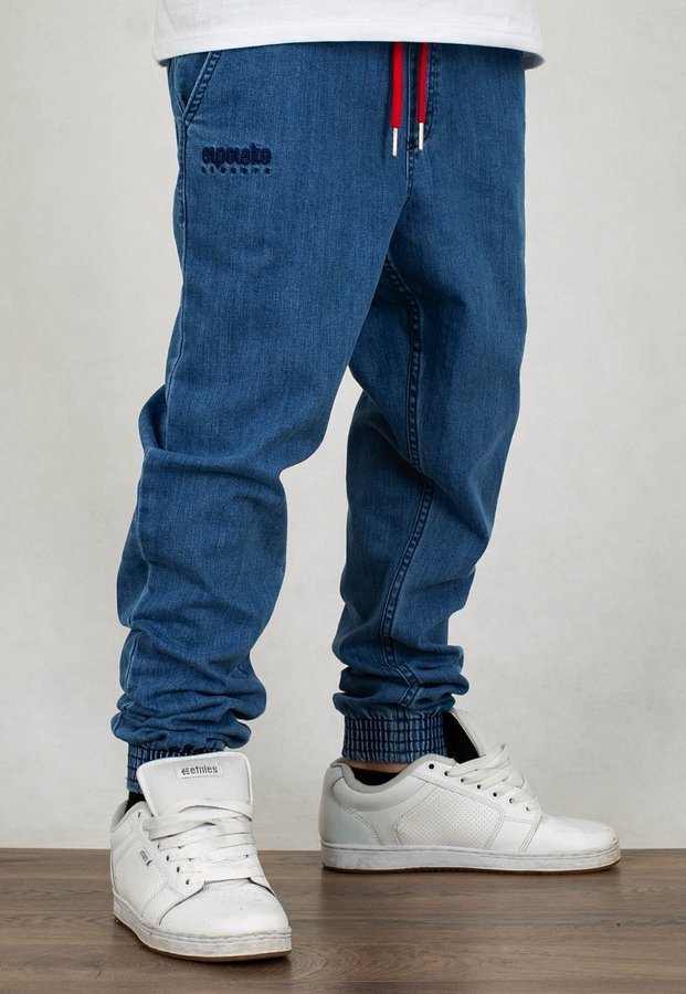 Spodnie El Polako Joggery Slim Jeans z Gumą Front Classic light jeans