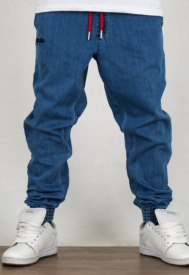 Spodnie El Polako Joggery Slim Jeans z Gumą Front Classic light jeans