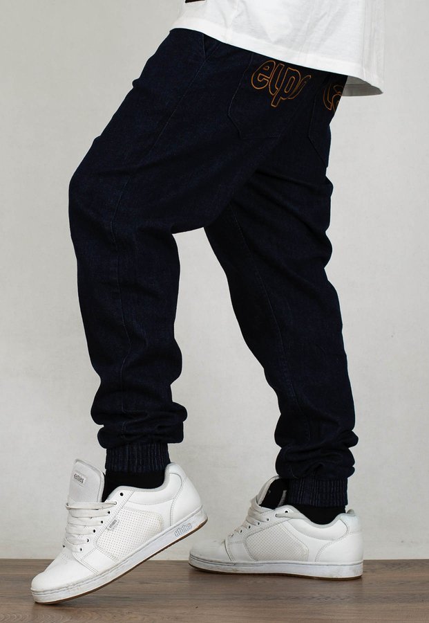 Spodnie El Polako Joggery Slim Jeans z Gumą Me Elpo dark jeans