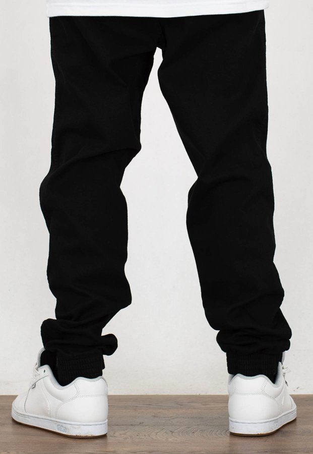 Spodnie El Polako Joggery Slim Jeans z Gumą Signature czarne jeans