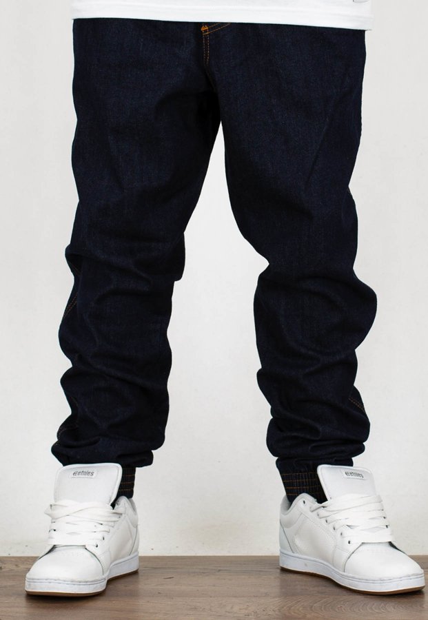 Spodnie El Polako Joggery Slim Jeans z Gumą Signature dark