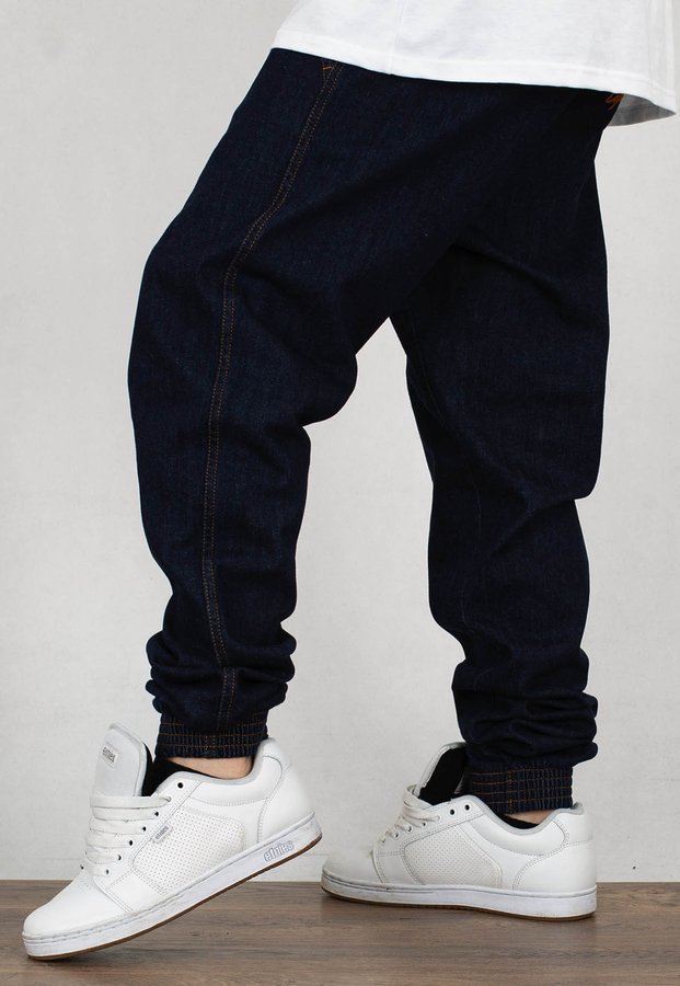 Spodnie El Polako Joggery Slim Jeans z Gumą Signature dark + Płyta Gratis