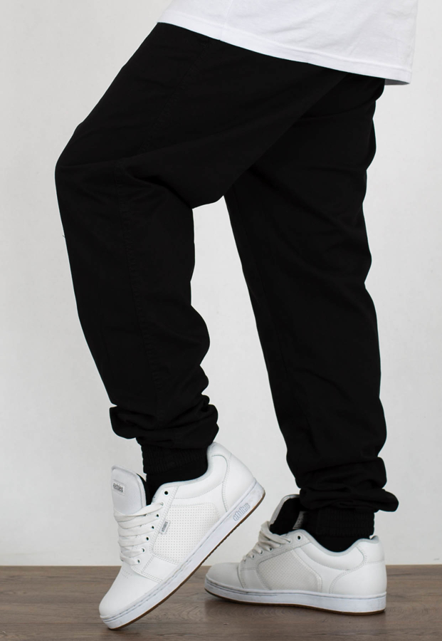 Spodnie El Polako Joggery Slim Jeans z Gumą Skórka czarna