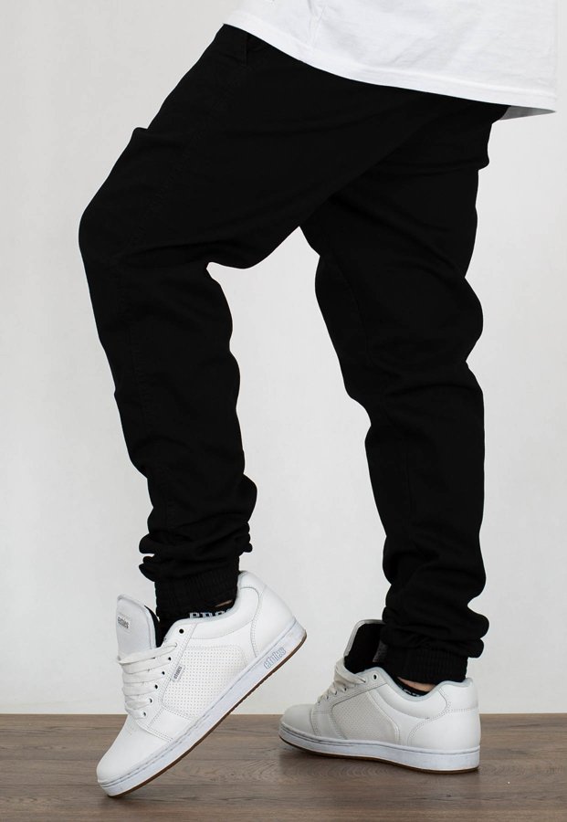 Spodnie El Polako Joggery Slim Jeans z Gumą Skórka czarne