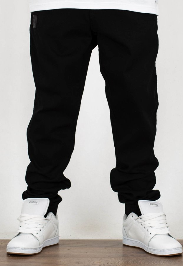 Spodnie El Polako Joggery Slim Jeans z Gumą Skórka czarny jeans