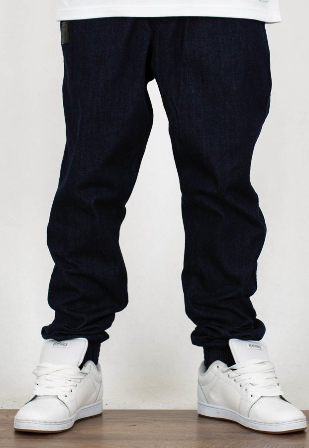 Spodnie El Polako Joggery Slim Jeans z Gumą Skórka dark
