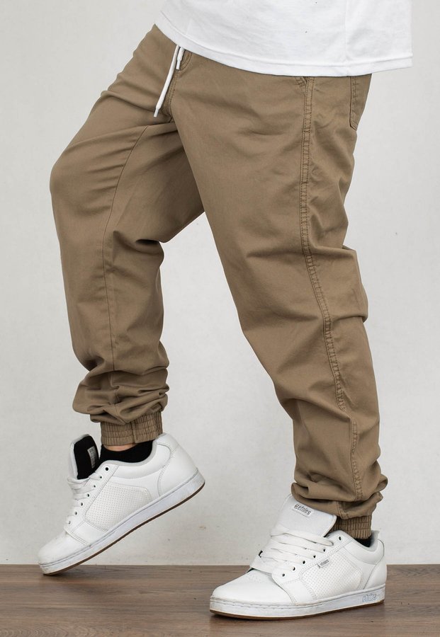 Spodnie El Polako Joggery Slim Jeans z Gumą Small Classic beżowy jeans