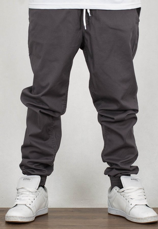 Spodnie El Polako Joggery Slim Jeans z Gumą Small Classic szary jeans