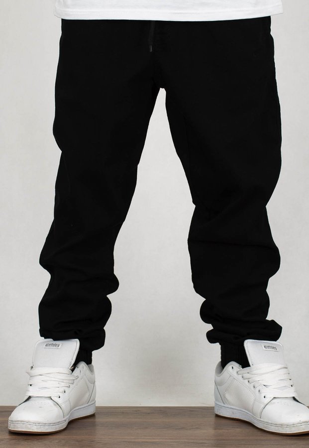 Spodnie El Polako Joggery Slim Jeans z Gumą Throwtag czarny jeans