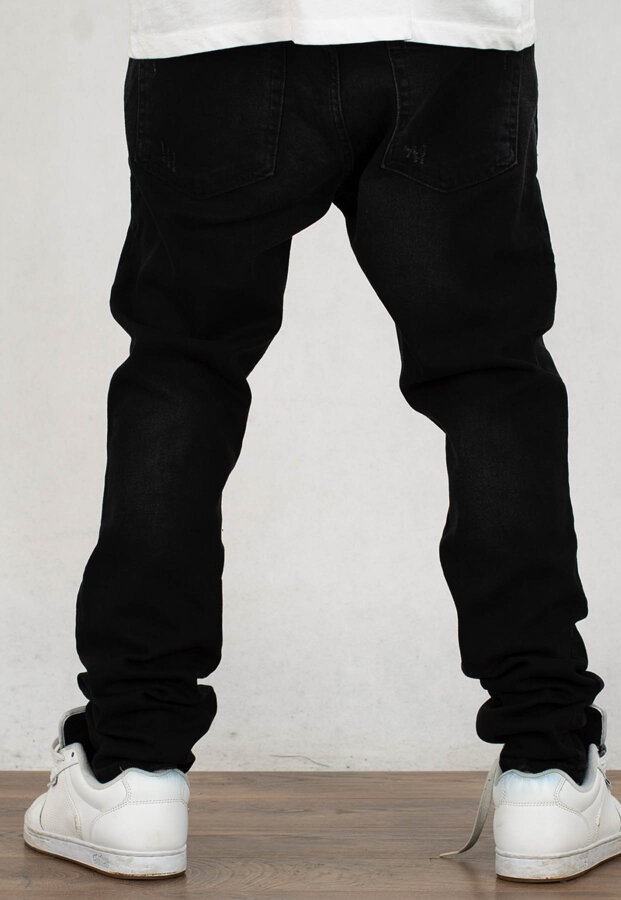 Spodnie El Polako Skinny Heavy Washed czarny jeans