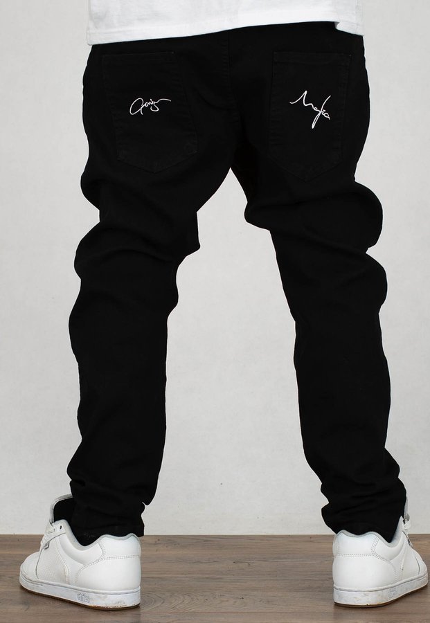 Spodnie Ganja Mafia Jeans Podpis czarne