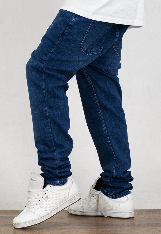 Spodnie Grube Lolo Classic z Przetarciami medium blue