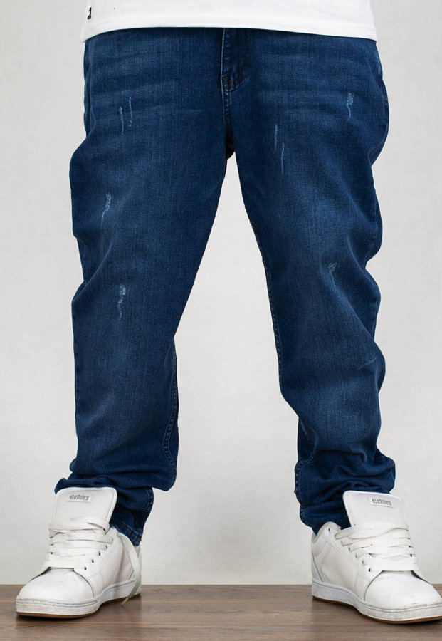 Spodnie Grube Lolo Classic z Przetarciami medium blue