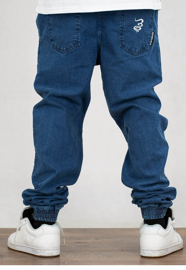 Spodnie Grube Lolo Dymek Back White medium jeans