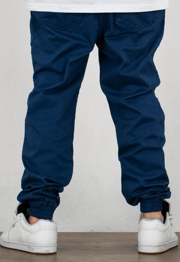 Spodnie Grube Lolo Dymek Front Bawełniane niebieskie