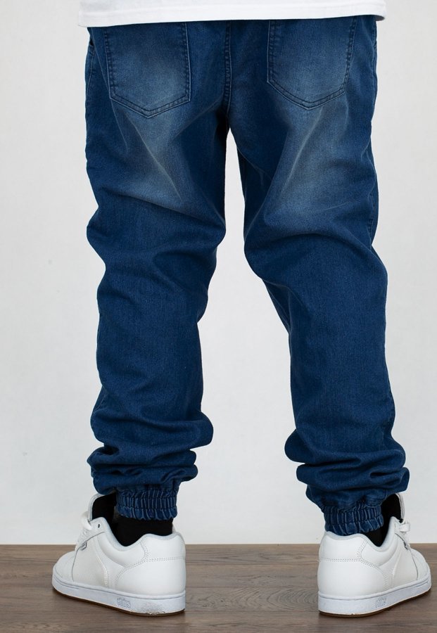 Spodnie Grube Lolo Jeans niebieskie jasne wycierane 27