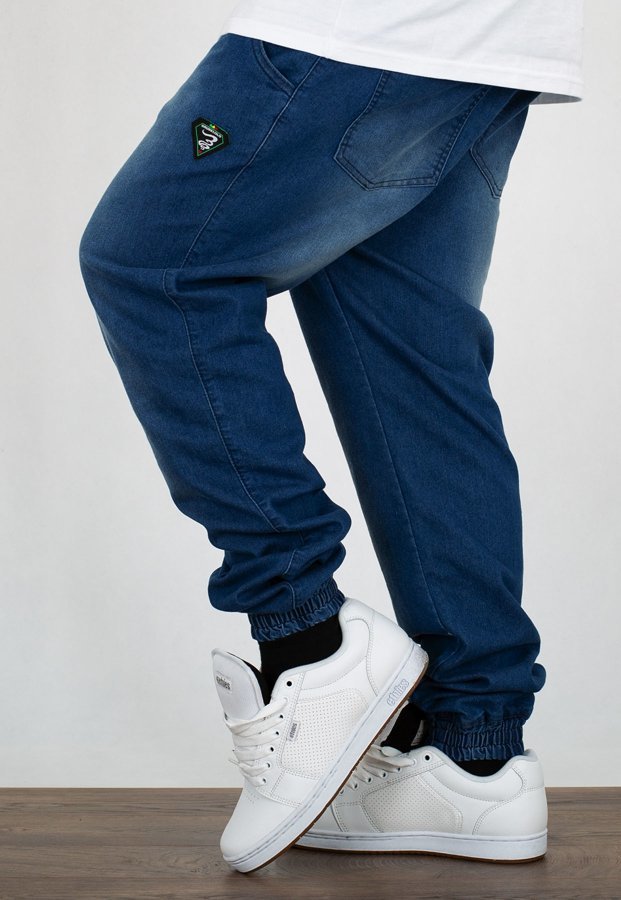 Spodnie Grube Lolo Jeans niebieskie jasne wycierane 27 OUTLET