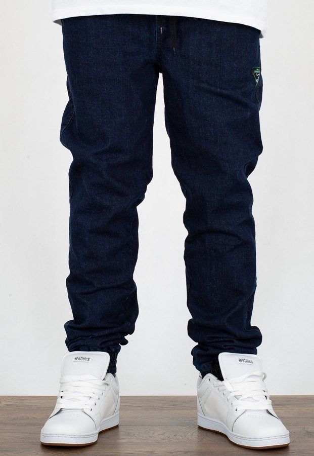Spodnie Grube Lolo Joggery Triangle Jeans Dark 19