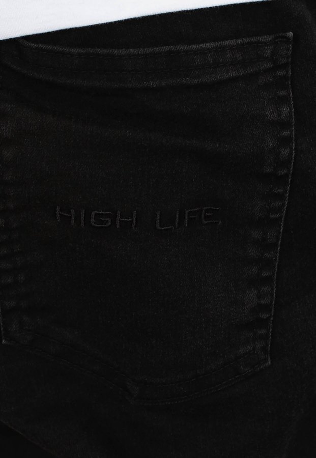 Spodnie High Life Jeans Jogger Szarpane czarny jeans