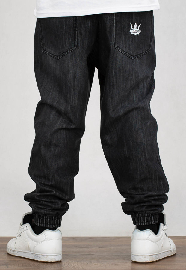 Spodnie Jigga Wear JIGGA Dark Grey Jeans Washed