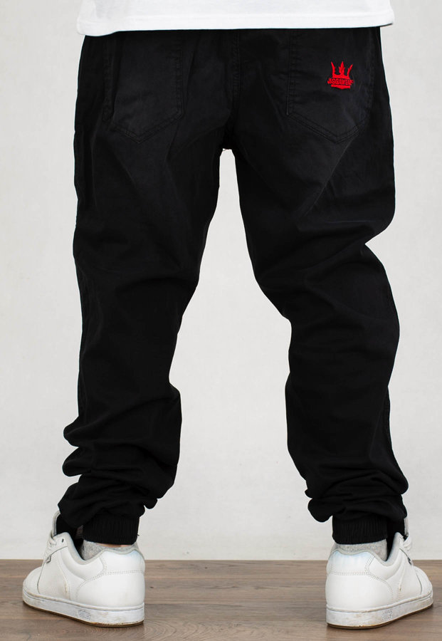 Spodnie Jigga Wear Jogger Crown Cut black washed red