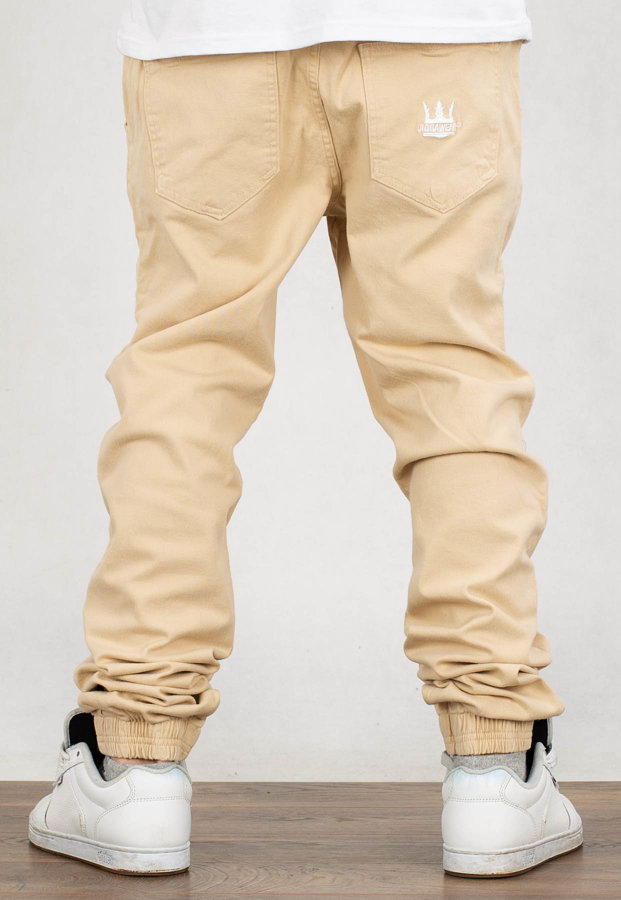 Spodnie Jigga Wear Jogger Crown Stitch beige white