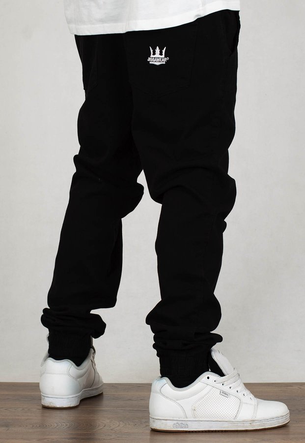 Spodnie Jigga Wear Jogger Crown czarno białe