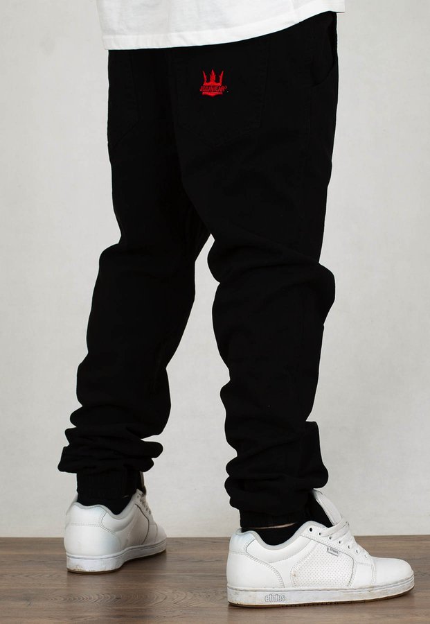 Spodnie Jigga Wear Jogger Crown czarno czerwone