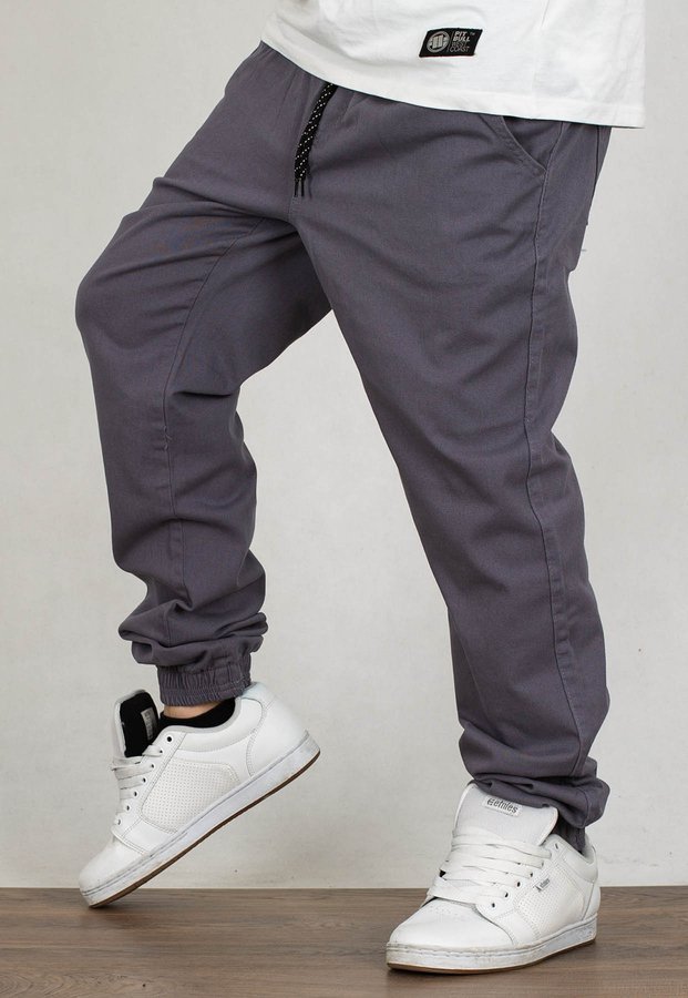 Spodnie Jigga Wear Jogger Crown szaro białe
