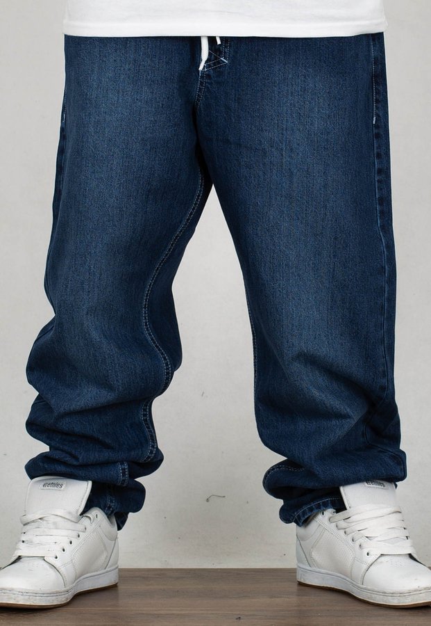 Spodnie Mass Jeans Baggy Fit Block dark blue