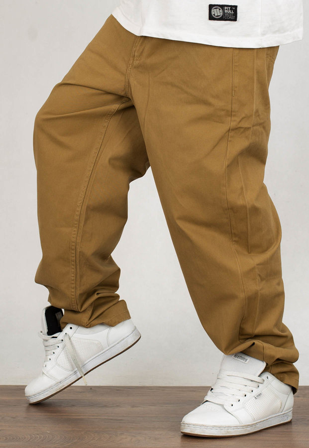 Spodnie Mass Pants Baggy Fit Slang beżowe