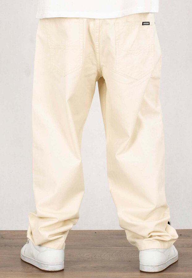 Spodnie Mass Pants Baggy Fit Slang kremowe
