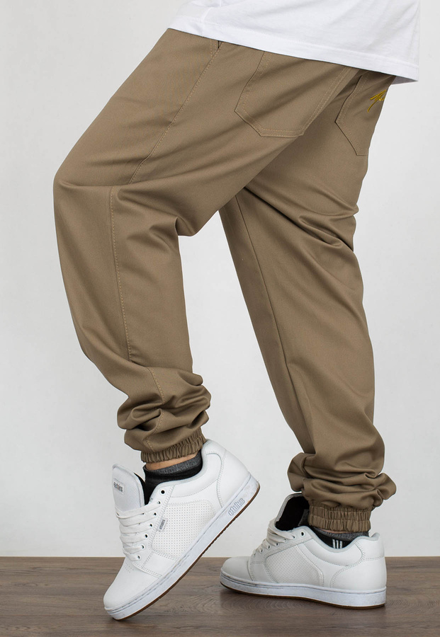 Spodnie Moro Sport Joggery Big Paris Classic Pocket beżowe