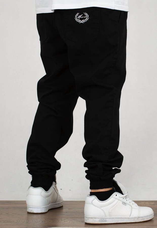 Spodnie Moro Sport Joggery Big Paris Classic Pocket czarne materiałowe