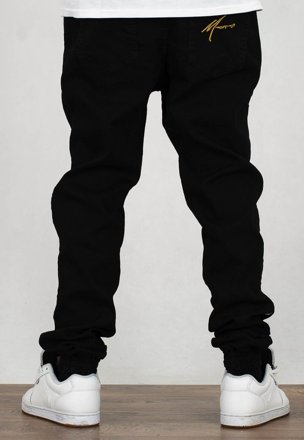 Spodnie Moro Sport Joggery Big Paris White Pocket czarny jeans