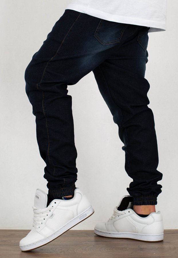 Spodnie Moro Sport Joggery Big Paris White Pocket guma w pasie stone wash jeans