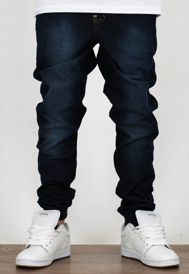 Spodnie Moro Sport Joggery Big Paris White Pocket guma w pasie stone wash jeans