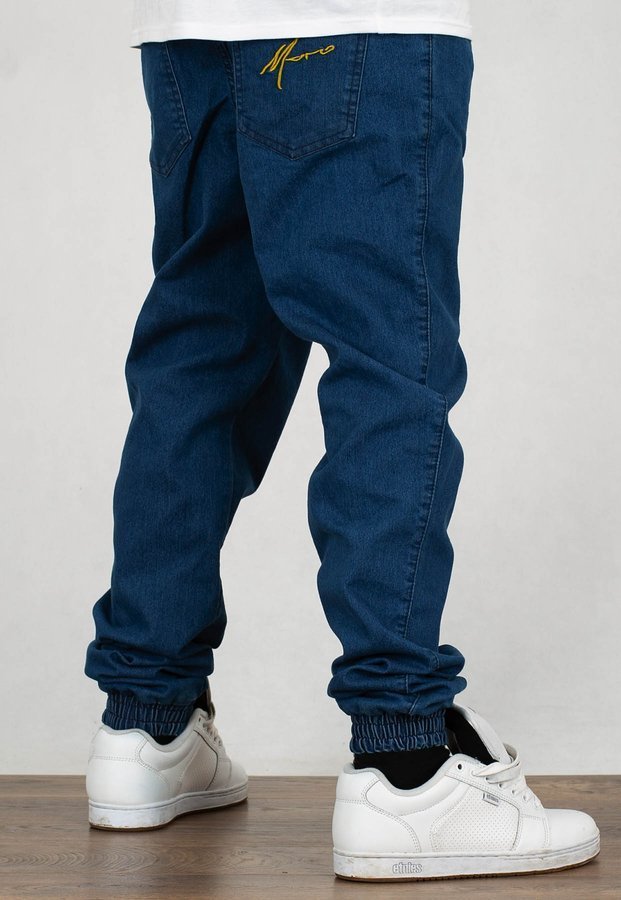 Spodnie Moro Sport Joggery Big Paris White Pocket jasny jeans