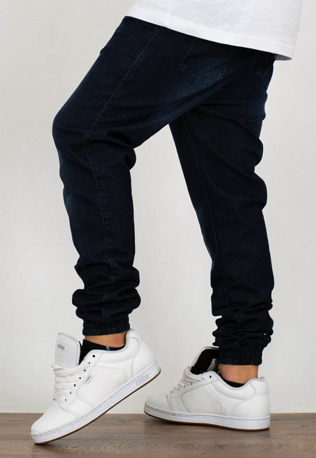 Spodnie Moro Sport Joggery Big Tag Leather guma w pasie mustache wash jeans