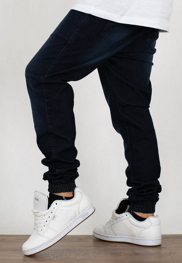 Spodnie Moro Sport Joggery Big Tag Leather guma w pasie stone wash jeans