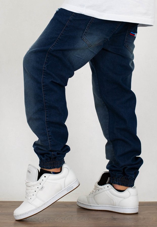 Spodnie Moro Sport Joggery Blue - Red Moro Pocket damage wash jeans