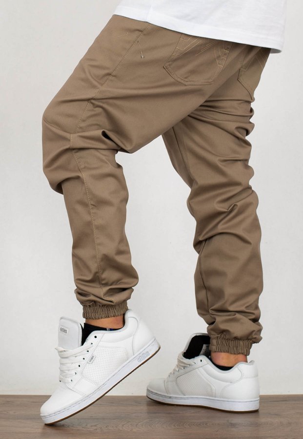 Spodnie Moro Sport Joggery M Line Pocket guma w pasie beżowe