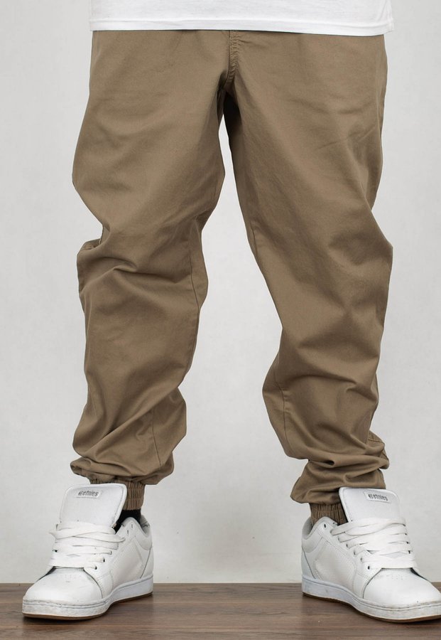 Spodnie Moro Sport Joggery Mini Paris Pocket beżowe materiałowe