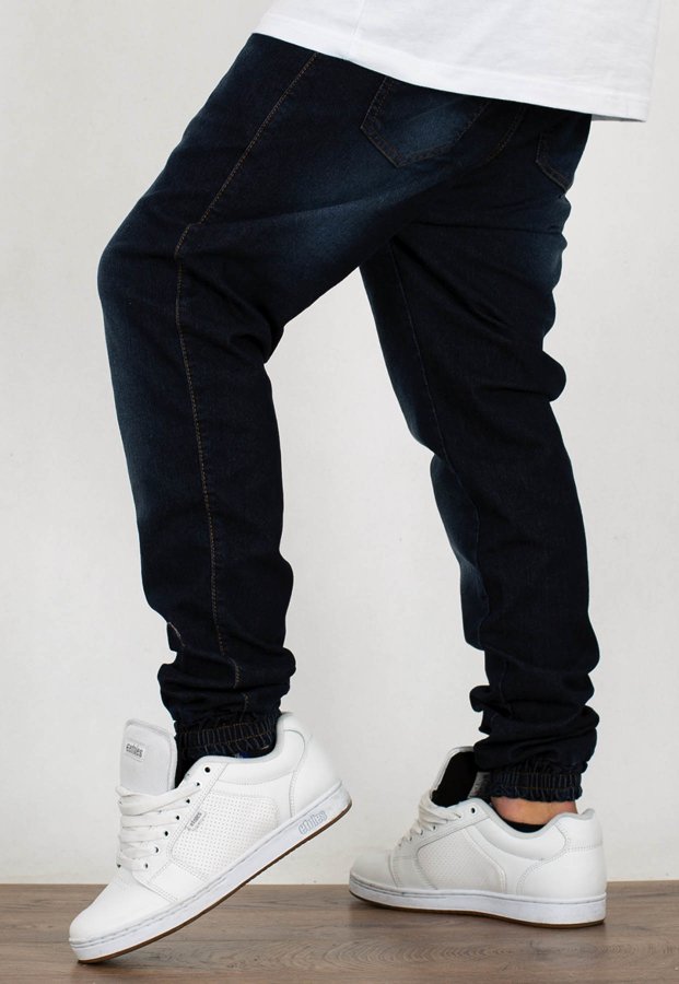 Spodnie Moro Sport Joggery Mini Paris Pocket guma w pasie mustache wash jeans