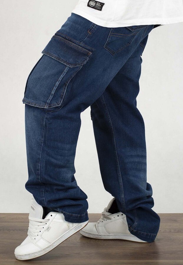 Spodnie Pit Bull Longspur Cargo Jeans Navy Wash