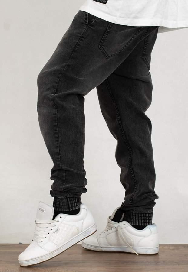 Spodnie SSG Jogger Jeans Slim Wycierane Premium light black