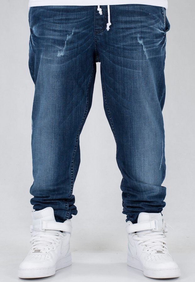 Spodnie SSG Joggery Jeans Wycierane Z Zagnieceniami
