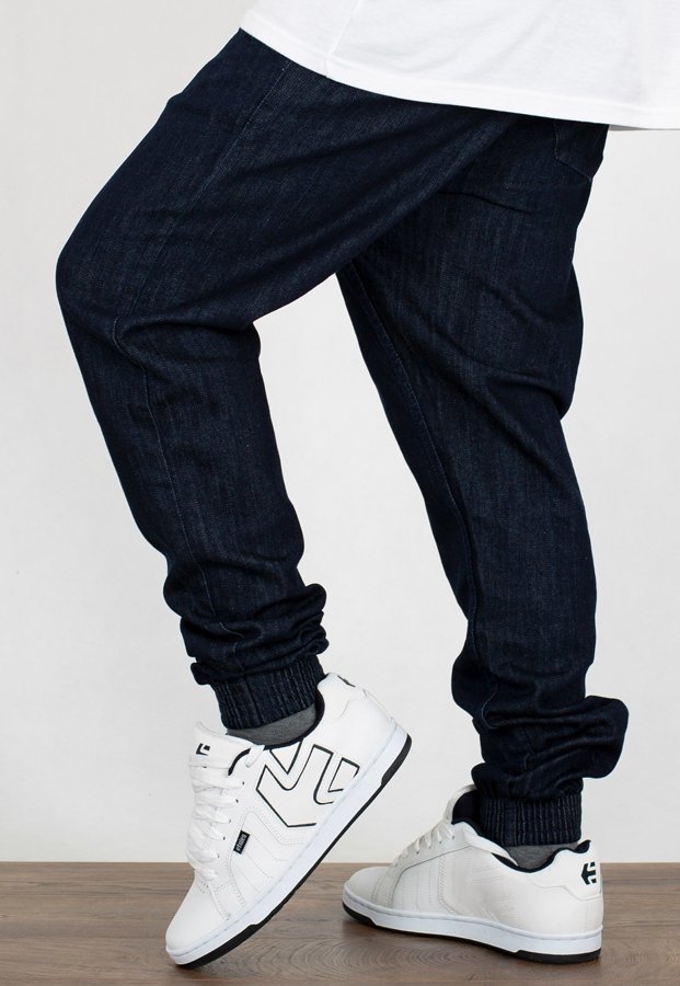 Spodnie SSG Joggery Slim Jeans Slim Haft dark blue
